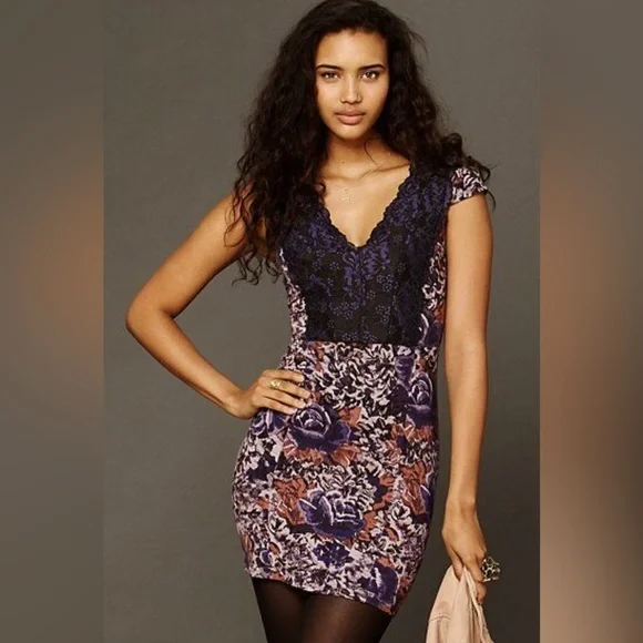 Free People Purple Floral Mini Dress
